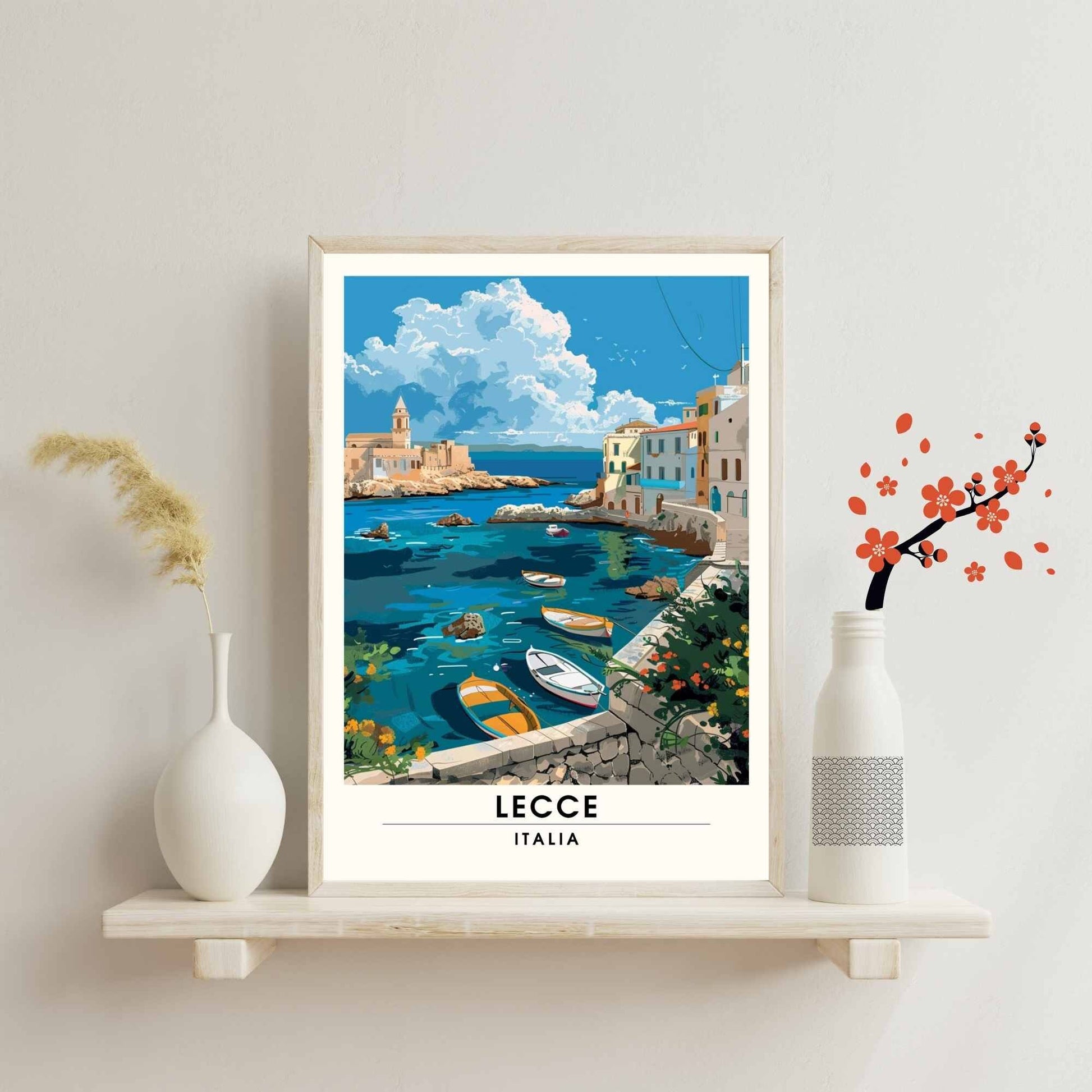 Impression Lecce - Affiche de voyage Lecce, Italie - Lecce vue sur mer