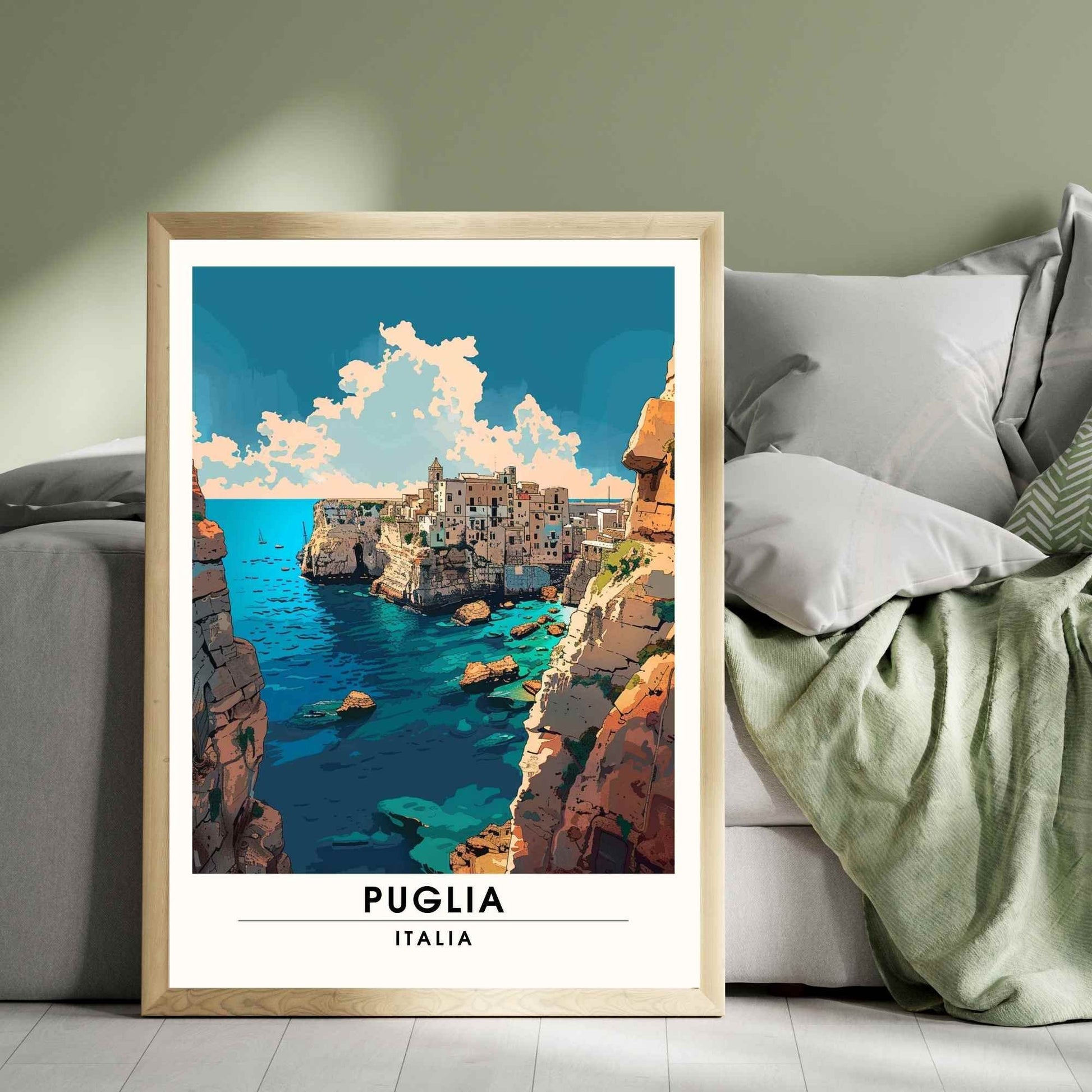 Affiche de voyage Pouilles - Poster Pouilles, Italie - Vue sur la mer