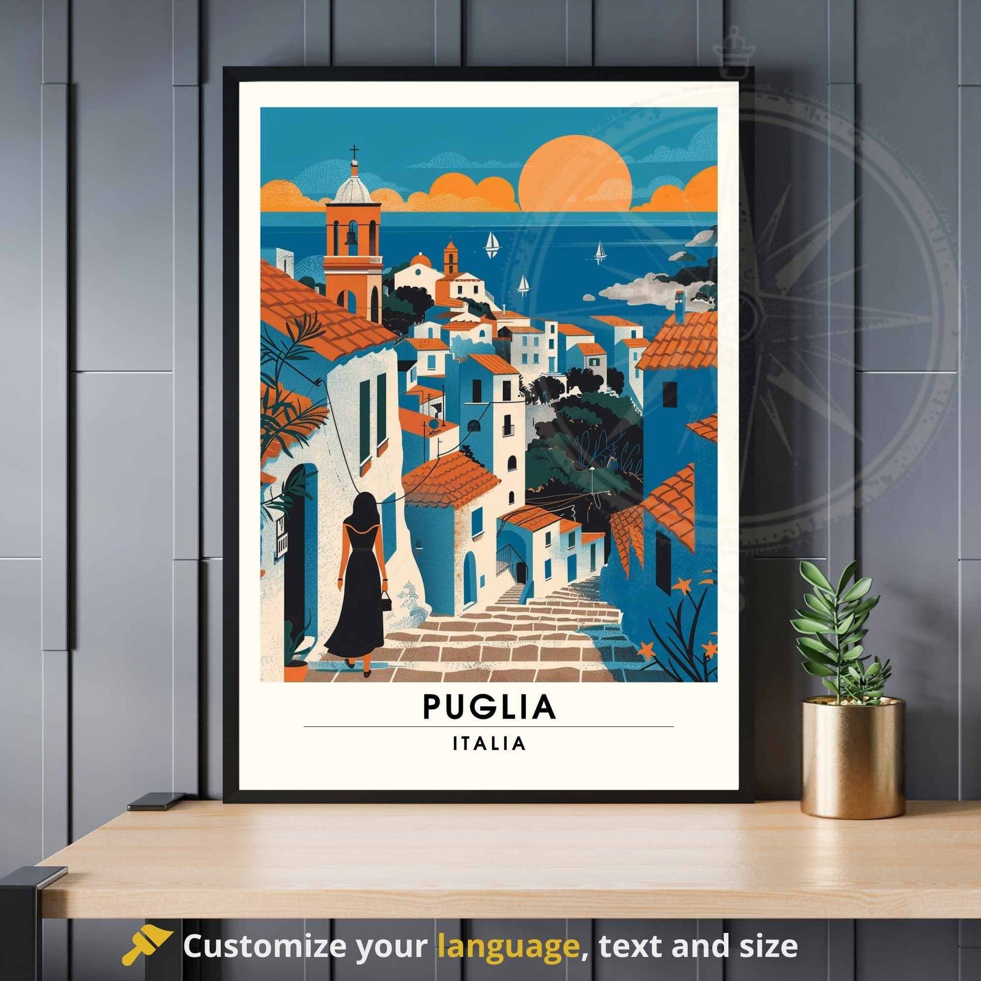 Impression de voyage Pouilles - Poster Pouilles, Italie - Affiche village italien