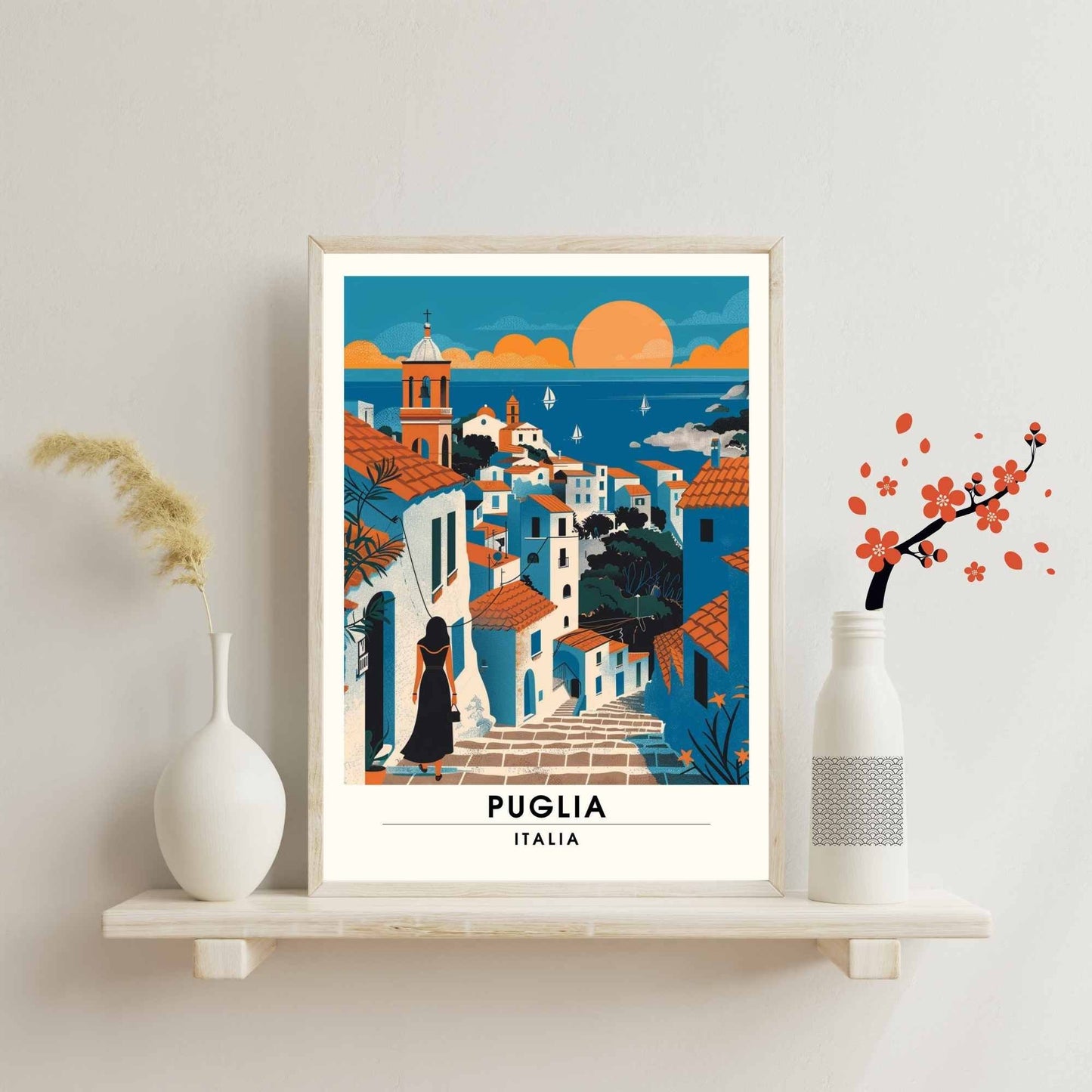 Impression de voyage Pouilles - Poster Pouilles, Italie - Affiche village italien