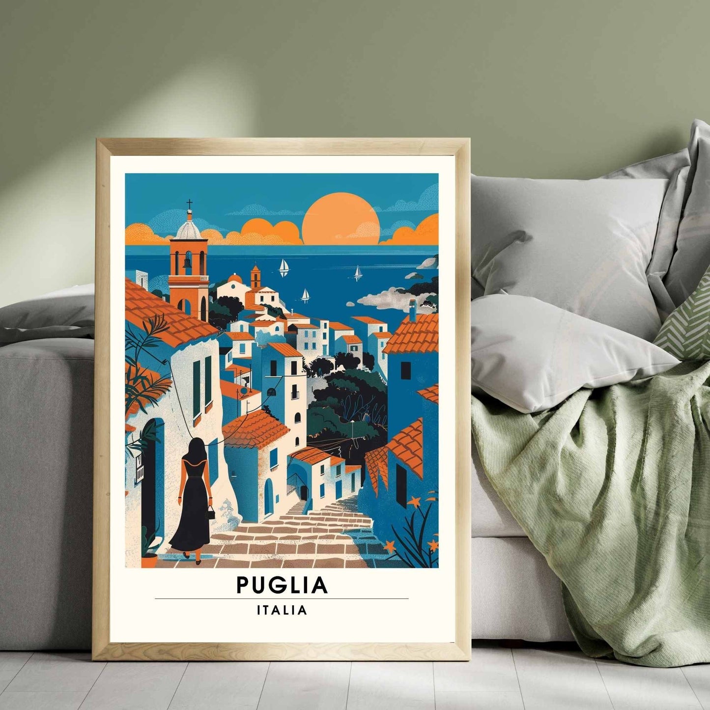 Impression de voyage Pouilles - Poster Pouilles, Italie - Affiche village italien