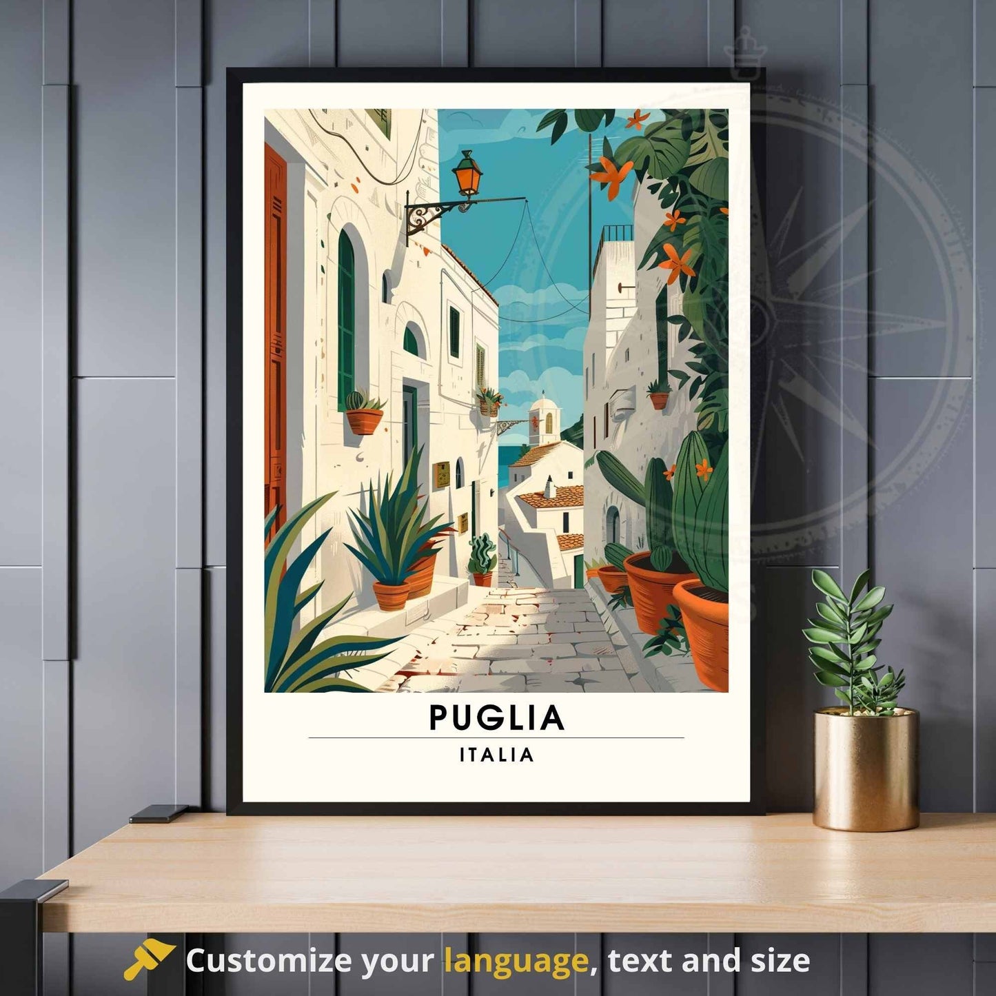 Impression de voyage Pouilles - Poster Pouilles, Italie - Affiche village italien