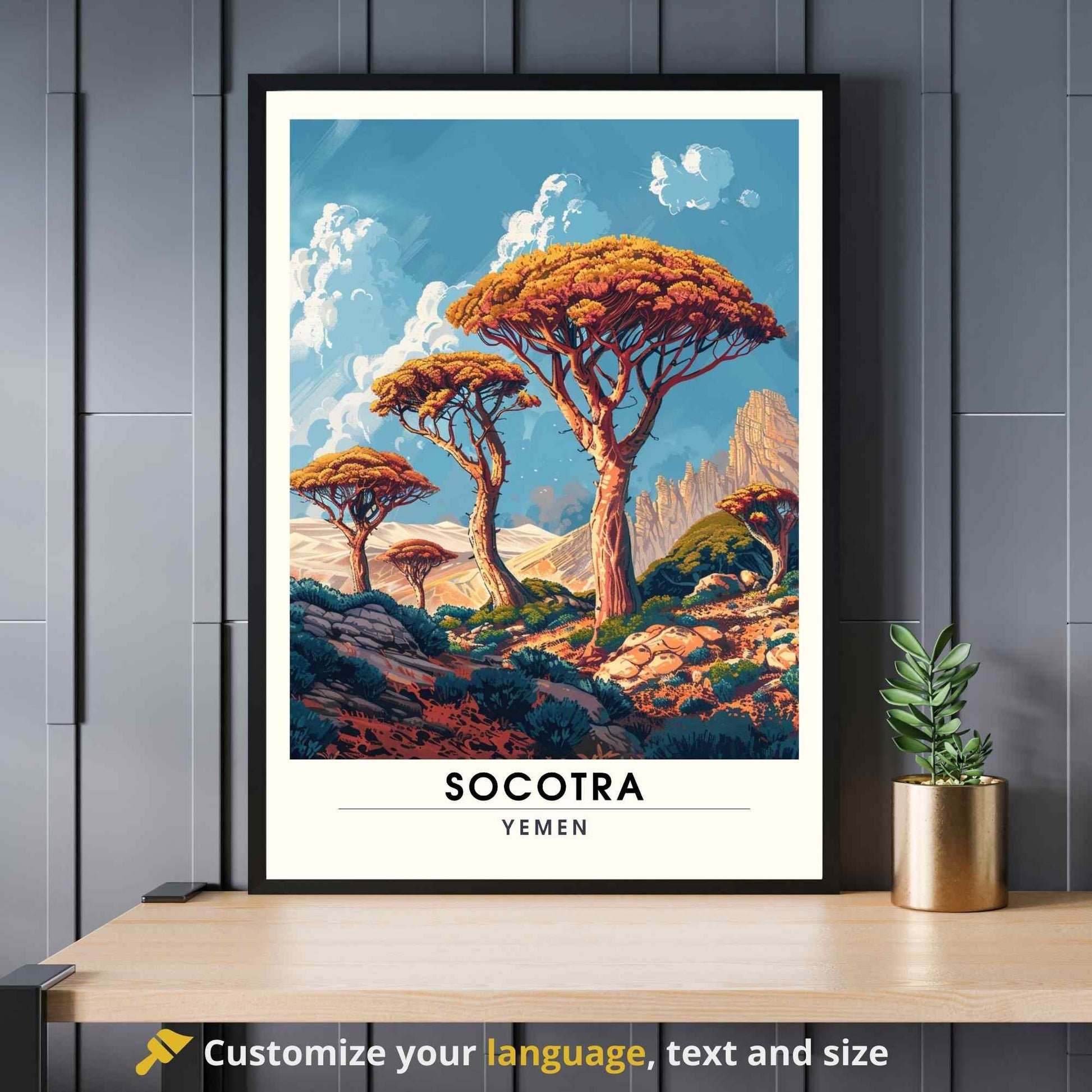 Impression Socotra - Affiche Socotra - Dragonnier de Socotra, Yémen