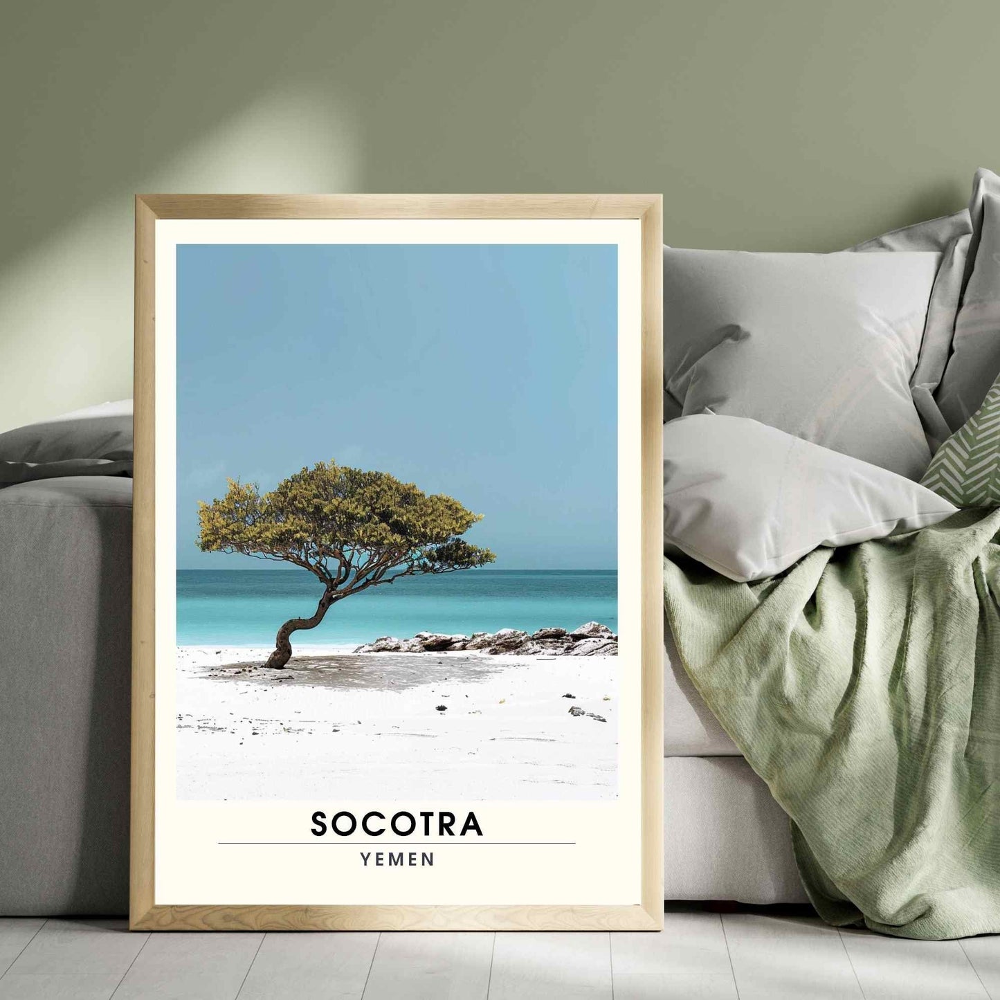 Impression Socotra - Affiche Socotra - Plage et Dragonnier de Socotra, Yémen