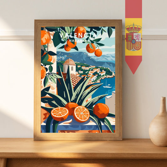Poster Kitchen | Orange Poster | Valencia Poster | Travel Souvenir | Gift Idea |Spain Travel Print