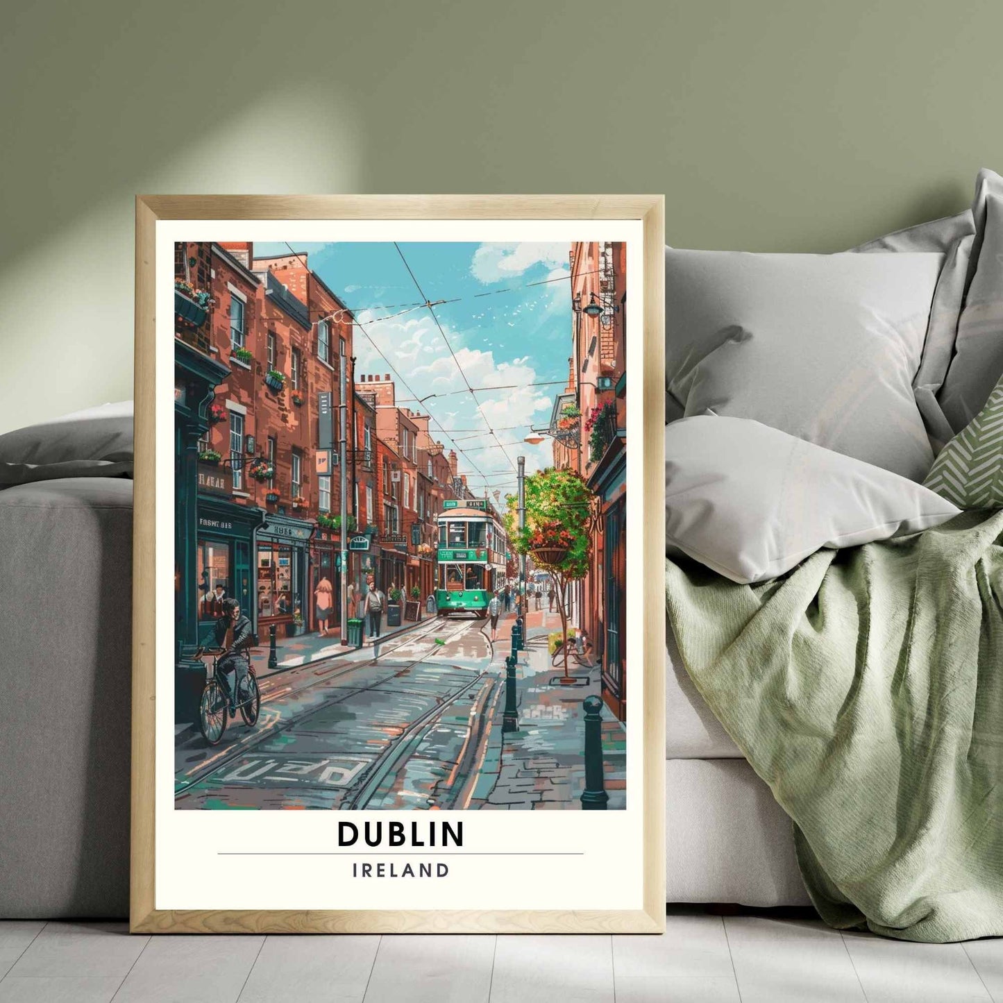 Affiche Dublin | Affiche de voyage Dublin, Irlande | Impression Dublin | Dans les rues de Dublin