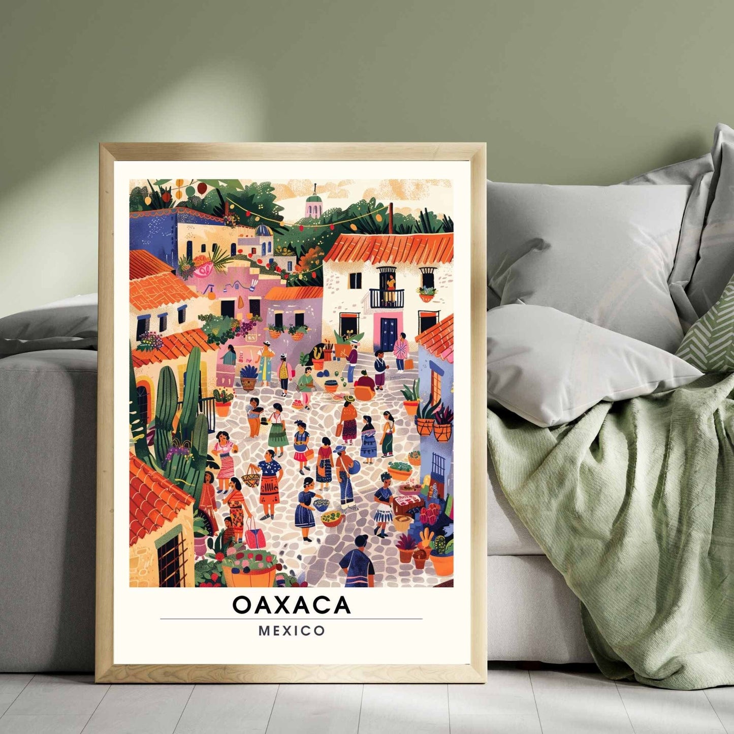 Affiche Oaxaca | Affiche de voyage Oaxaca, Mexique | Impression Oaxaca | marchés d'Oaxaca