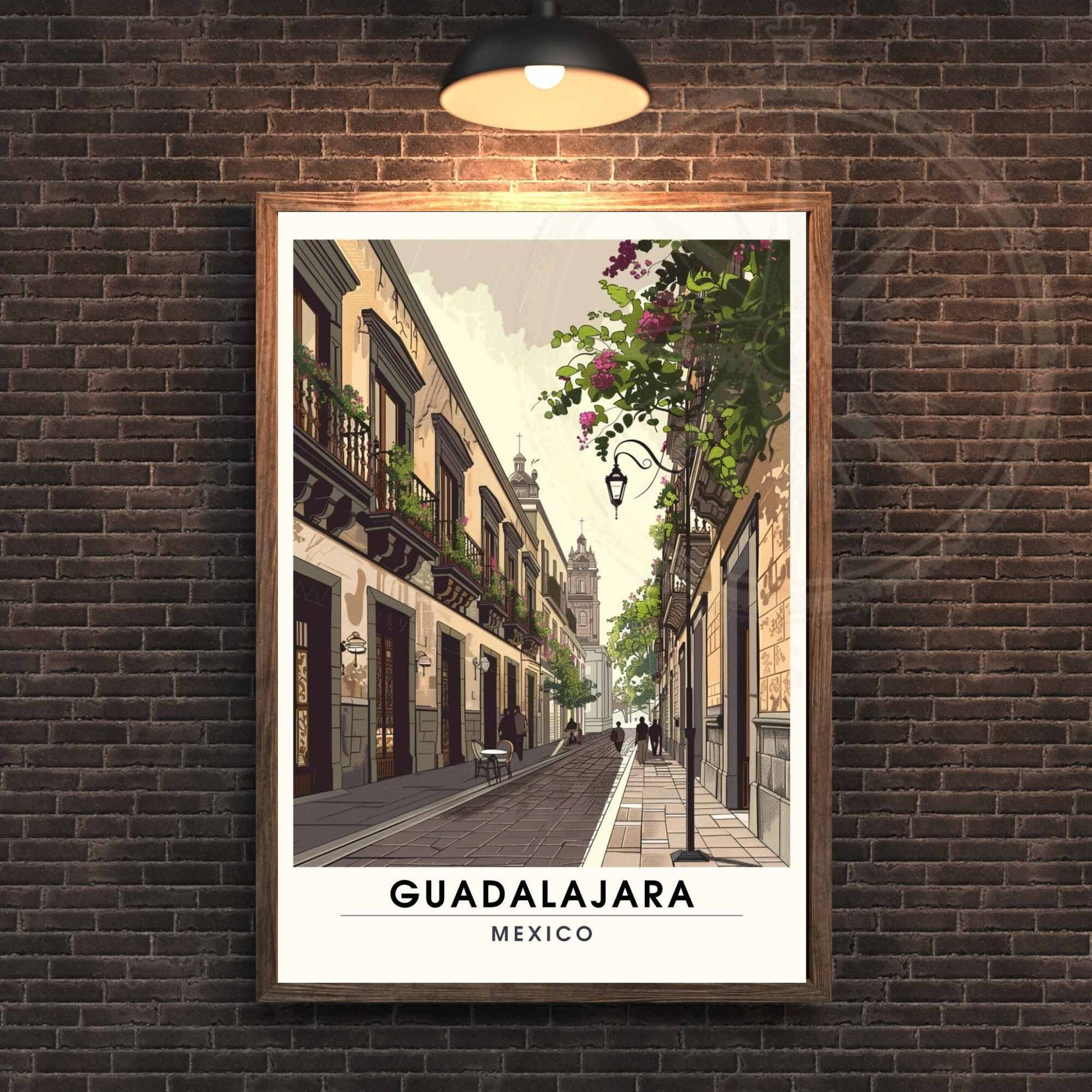 Impression Guadalajara | Affiche de voyage Guadalajara, Mexique | Impression Mexique | Balade dans les rues de Guadalajara