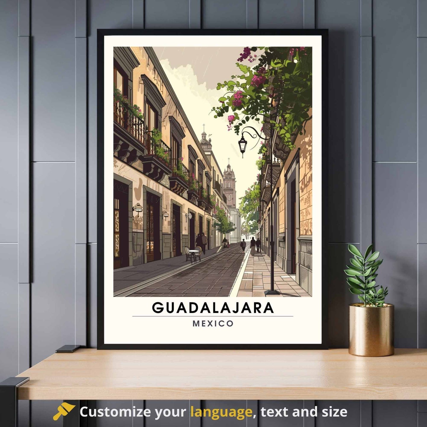 Impression Guadalajara | Affiche de voyage Guadalajara, Mexique | Impression Mexique | Balade dans les rues de Guadalajara