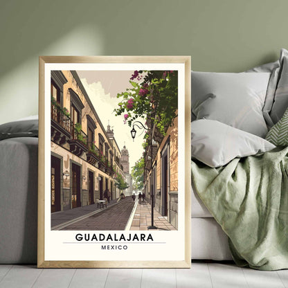 Impression Guadalajara | Affiche de voyage Guadalajara, Mexique | Impression Mexique | Balade dans les rues de Guadalajara