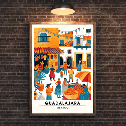 Impression Guadalajara | Affiche de voyage Guadalajara, Mexique | Impression Mexique | Marché de Guadalajara