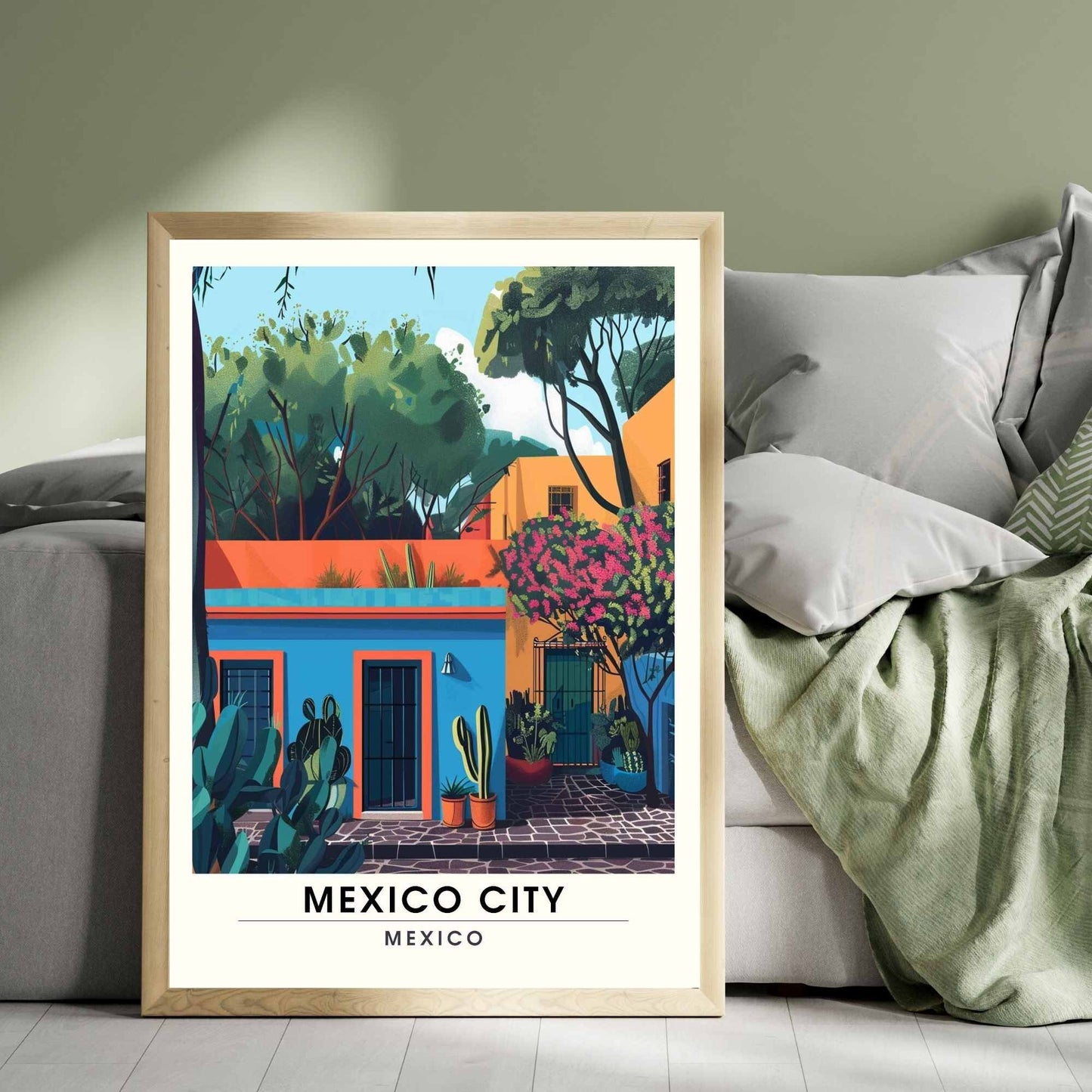 Impression Mexico City | Affiche de voyage Mexico City , Mexique | Impression Mexico City | La Casa Azul