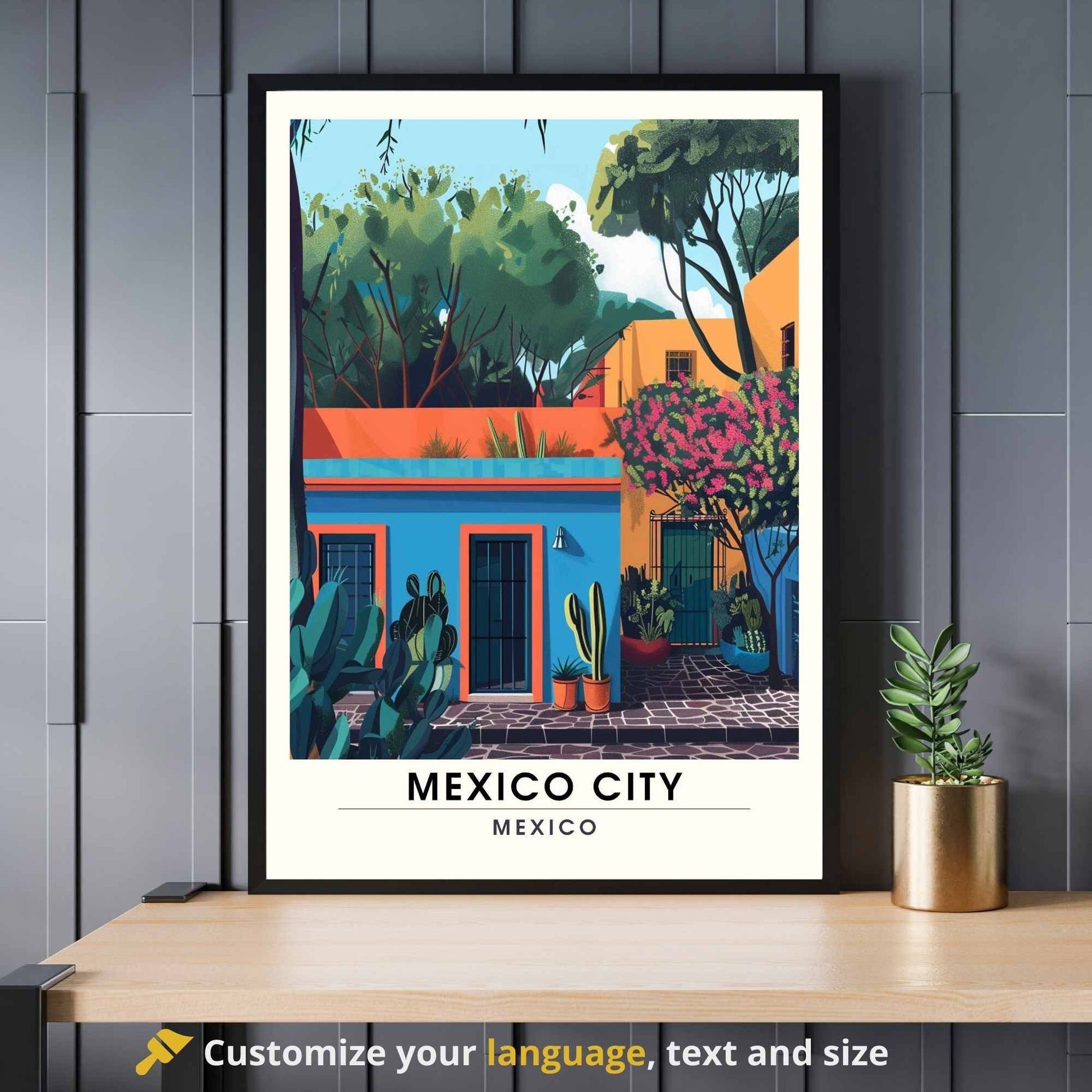 Impression Mexico City | Affiche de voyage Mexico City , Mexique | Impression Mexico City | La Casa Azul