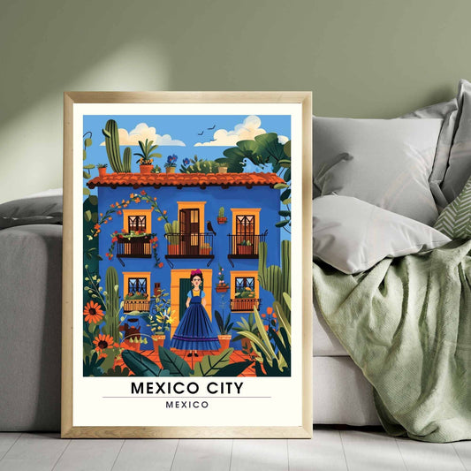 Impression Mexico City | Affiche de voyage Mexico City , Mexique | Impression Mexico City | Frida Kahlo