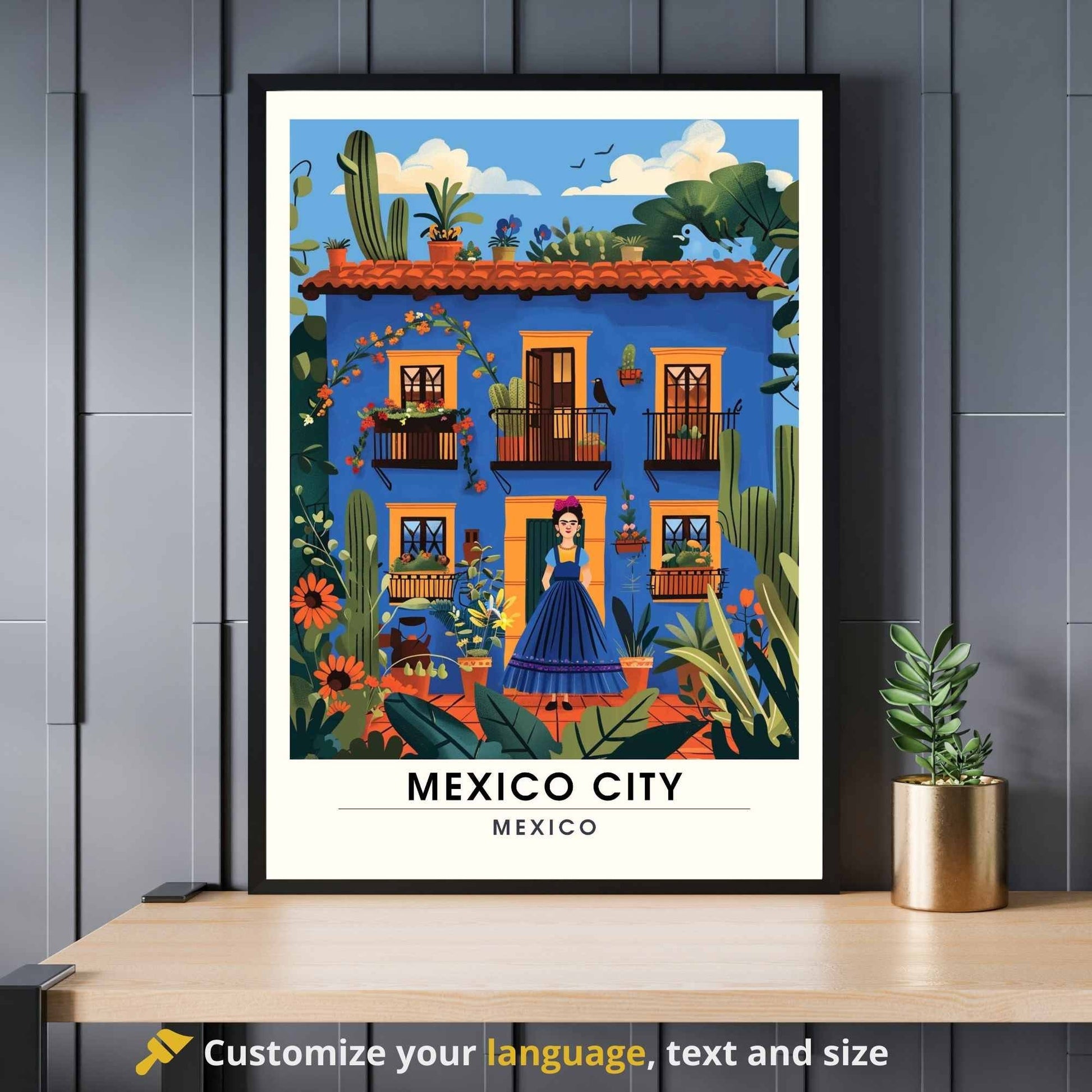 Impression Mexico City | Affiche de voyage Mexico City , Mexique | Impression Mexico City | Frida Kahlo