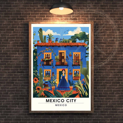 Impression Mexico City | Affiche de voyage Mexico City , Mexique | Impression Mexico City | Frida Kahlo