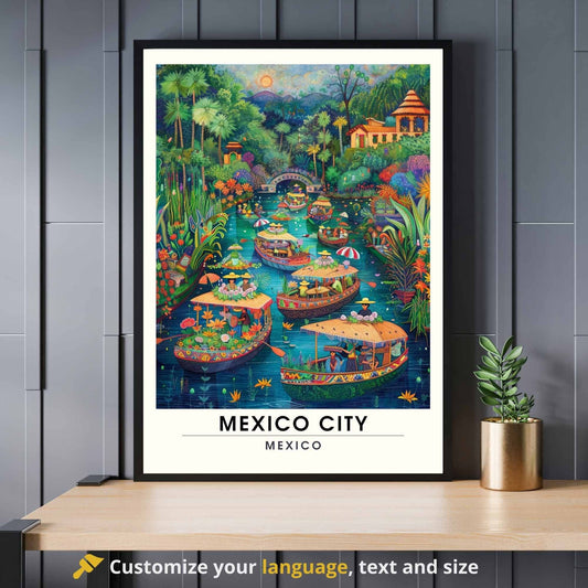 Impression Mexico City | Affiche de voyage Mexico City , Mexique | Impression Mexico City | Xochimilco