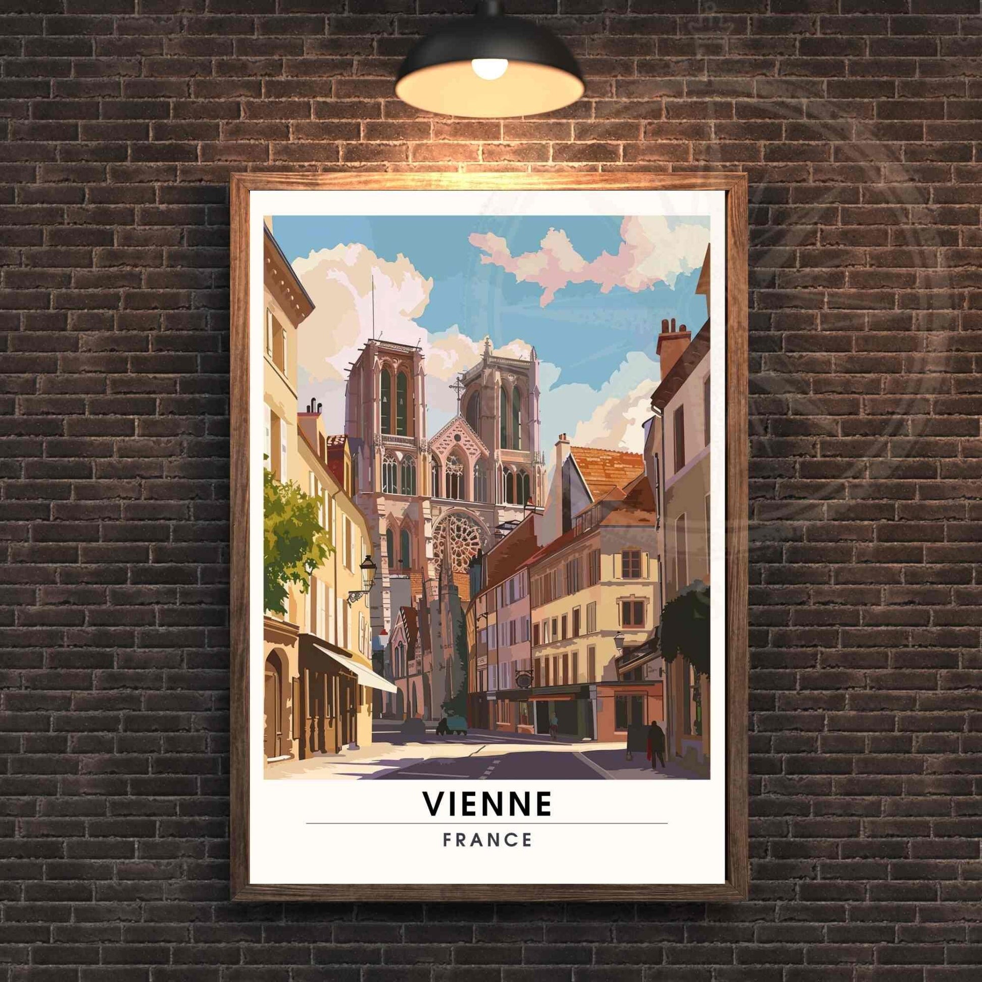 Affiche Vienne - impression de voyage Vienne, France - Cathédrale Saint-Étienne de Vienne