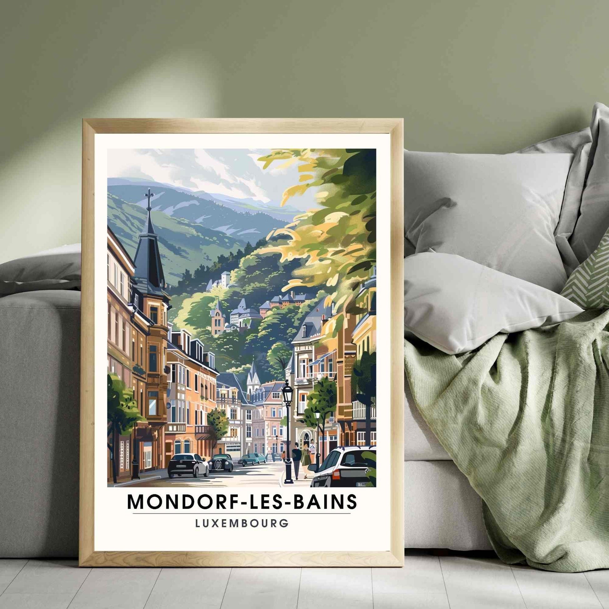 Affiche Mondorf-les-Bains - impression de voyage Luxembourg