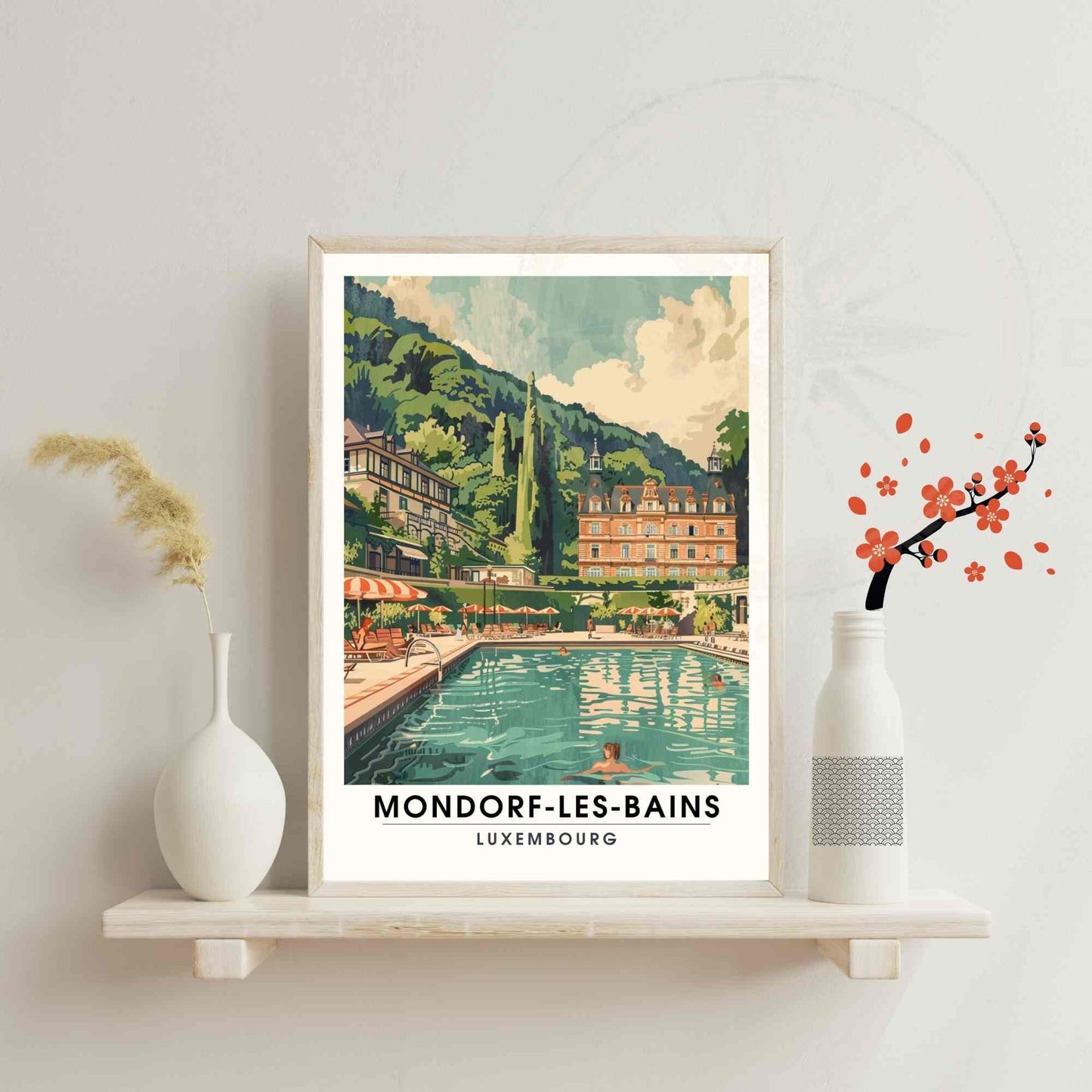 Affiche Mondorf-les-Bains - impression de voyage Luxembourg - Domaine thermal