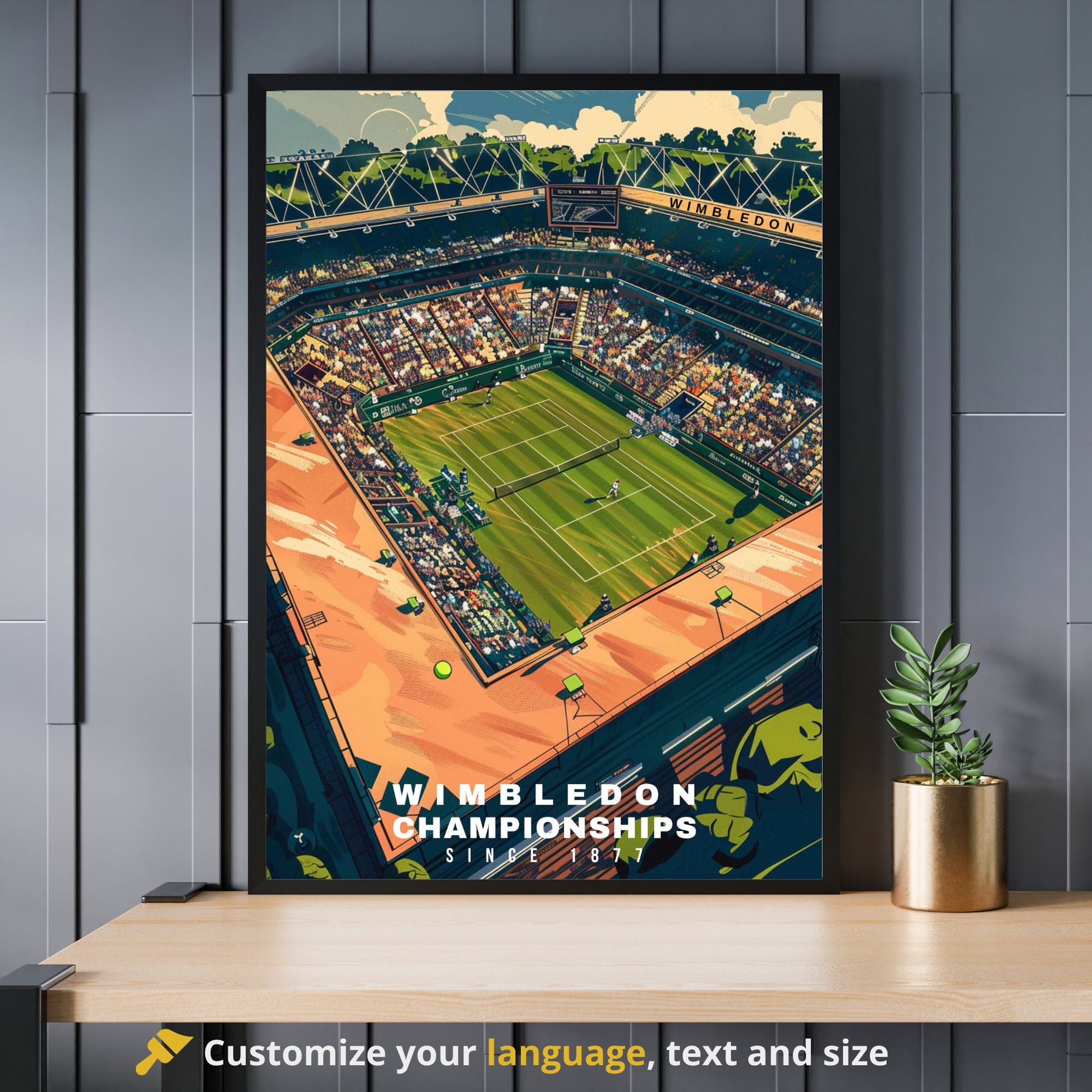 Impression Wimbledon | Affiche Tournoi de Wimbledon | Affiche Tennis - Affiche stade de tennis