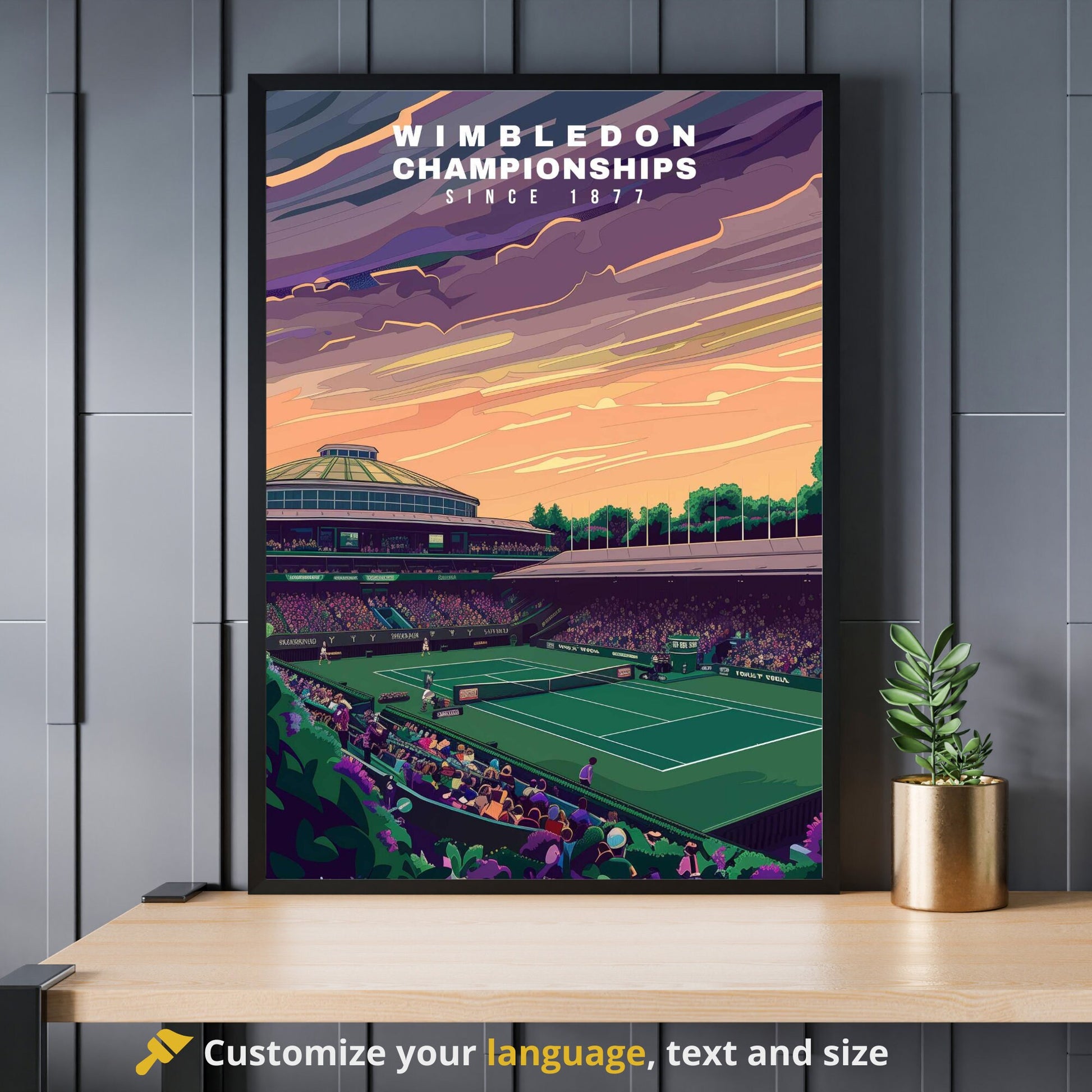 Impression Wimbledon | Affiche Tournoi de Wimbledon | Affiche Tennis - Affiche stade de tennis