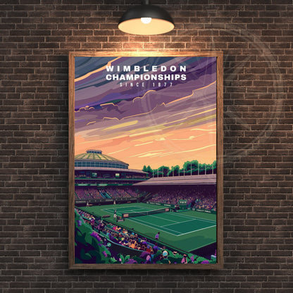 Impression Wimbledon | Affiche Tournoi de Wimbledon | Affiche Tennis - Affiche stade de tennis