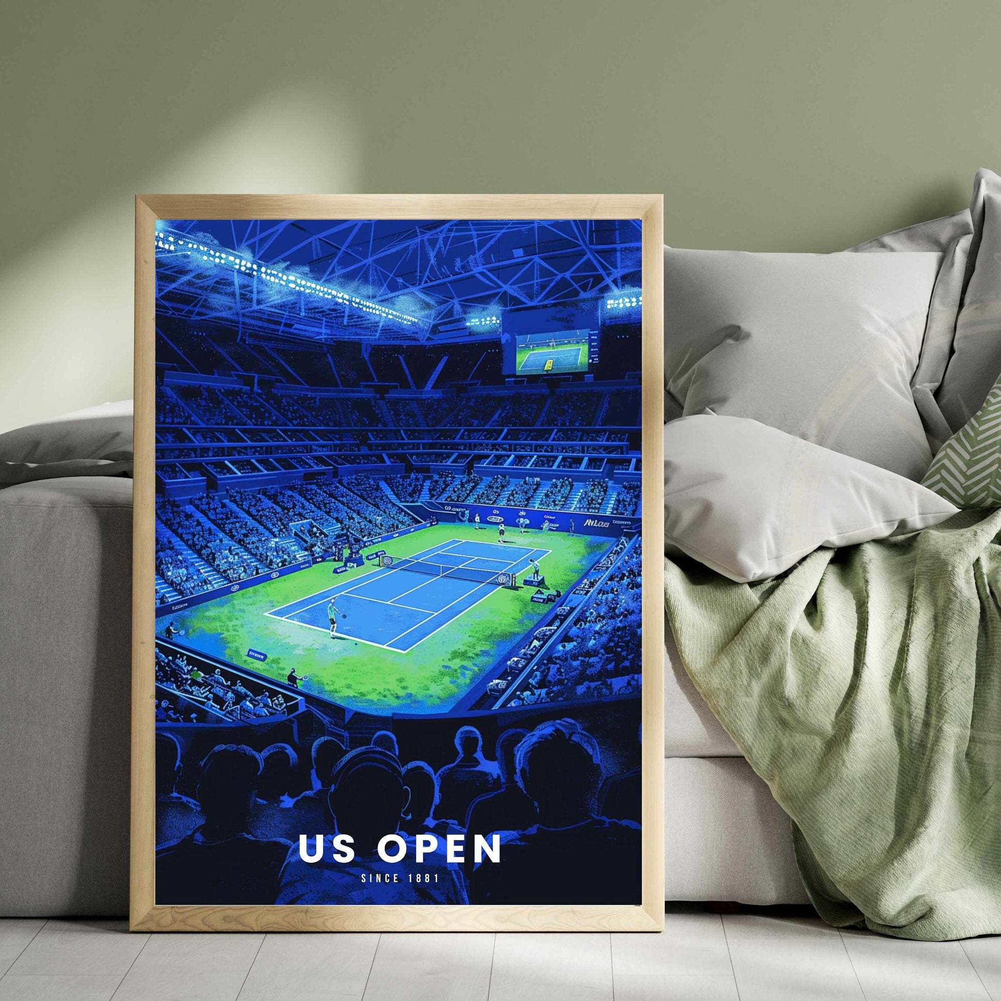 Impression US Open | Affiche US Open, tennis | Affiche Tennis - Vue sur le stade