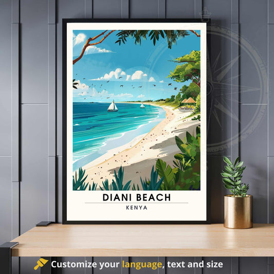 Affiche Diani Beach | Affiche de voyage Diani Beach | Affiche Kenya | Impression Kenya - Diani Beach -