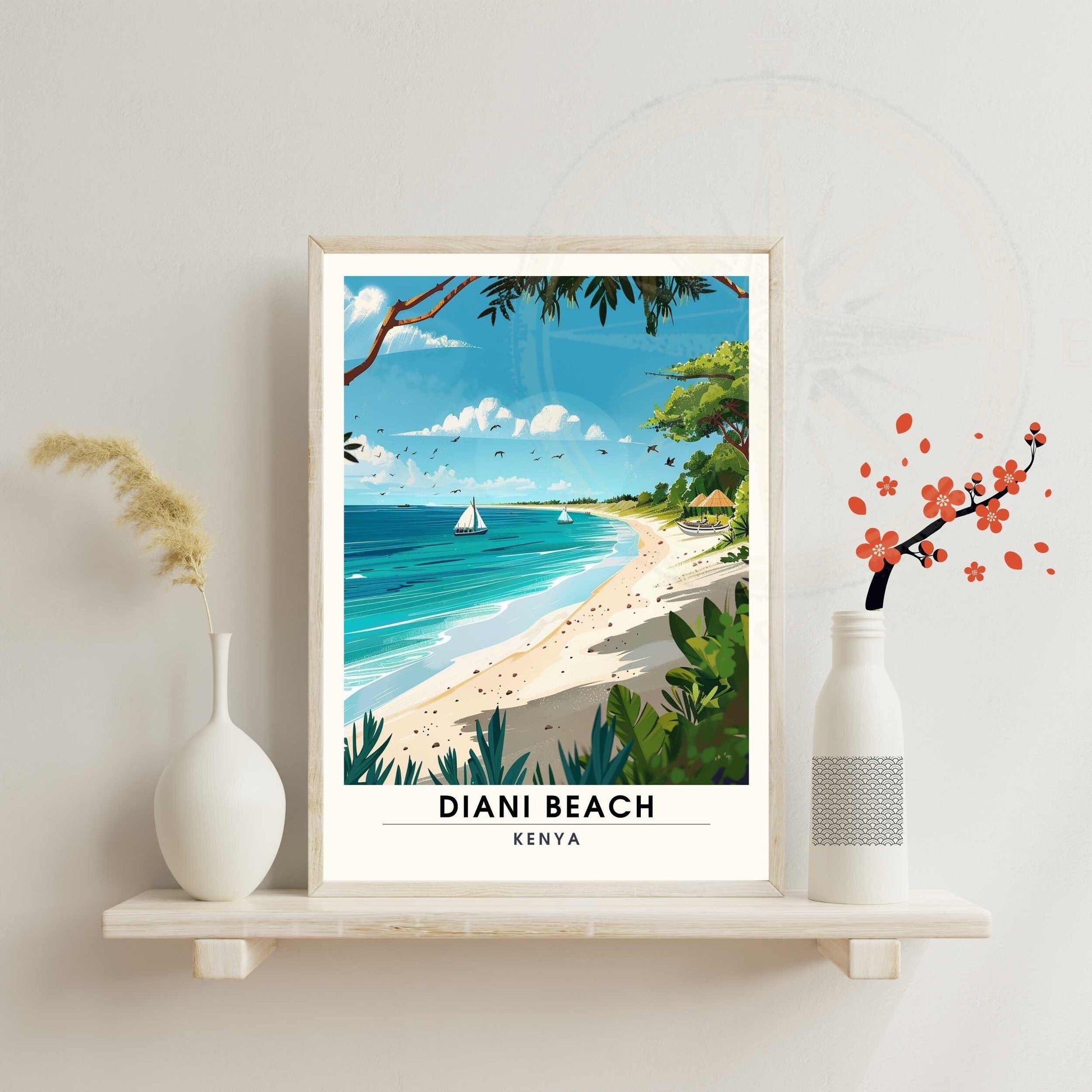 Affiche Diani Beach | Affiche de voyage Diani Beach | Affiche Kenya | Impression Kenya - Diani Beach -