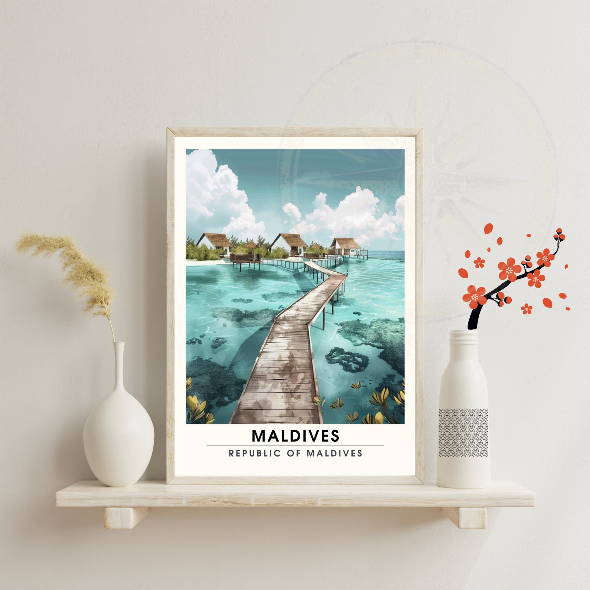 Affiche Maldives | Affiche de voyage Les Maldives | Affiche iles de Maldives | Voyage au paradis sur terre