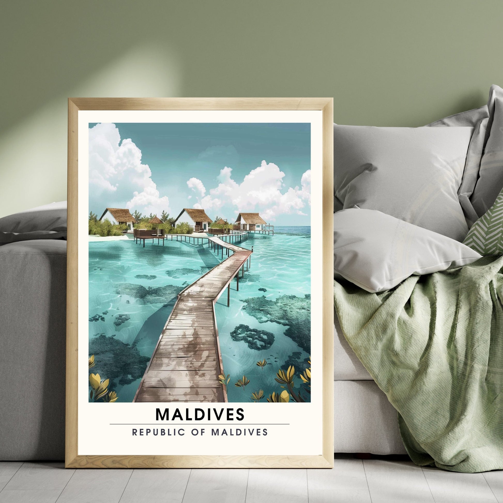 Affiche Maldives | Affiche de voyage Les Maldives | Affiche iles de Maldives | Voyage au paradis sur terre