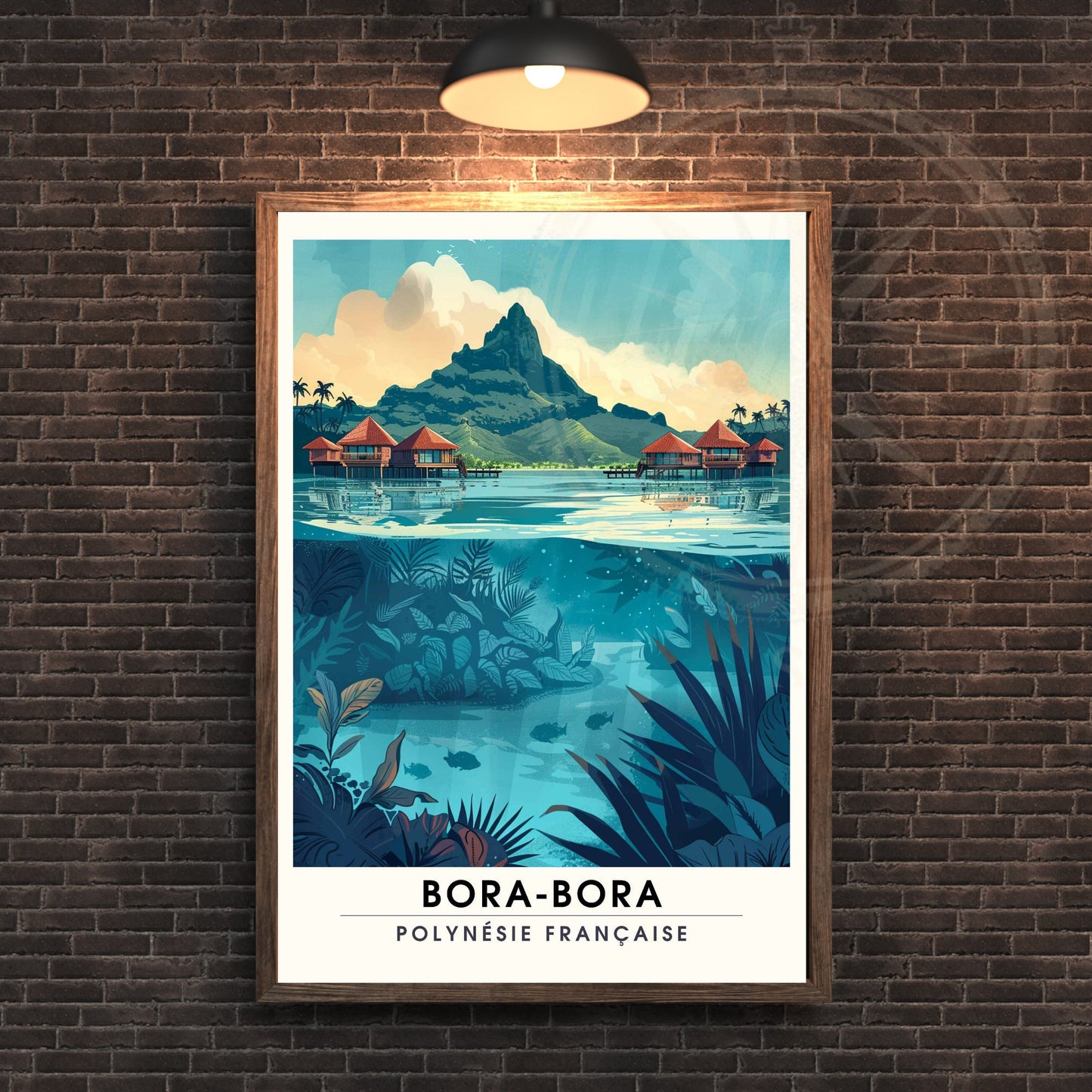 Affiche Bora-Bora | Affiche de voyage Bora-Bora | Impression Bora-Bora | Cadre Bora-Bora - Affiche Polynésien Française