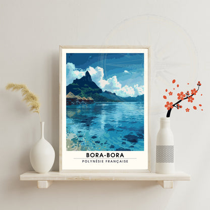 Affiche Bora-Bora | Impression de voyage Bora-Bora | Impression Bora-Bora | Cadre Bora-Bora - Affiche Polynésien Française