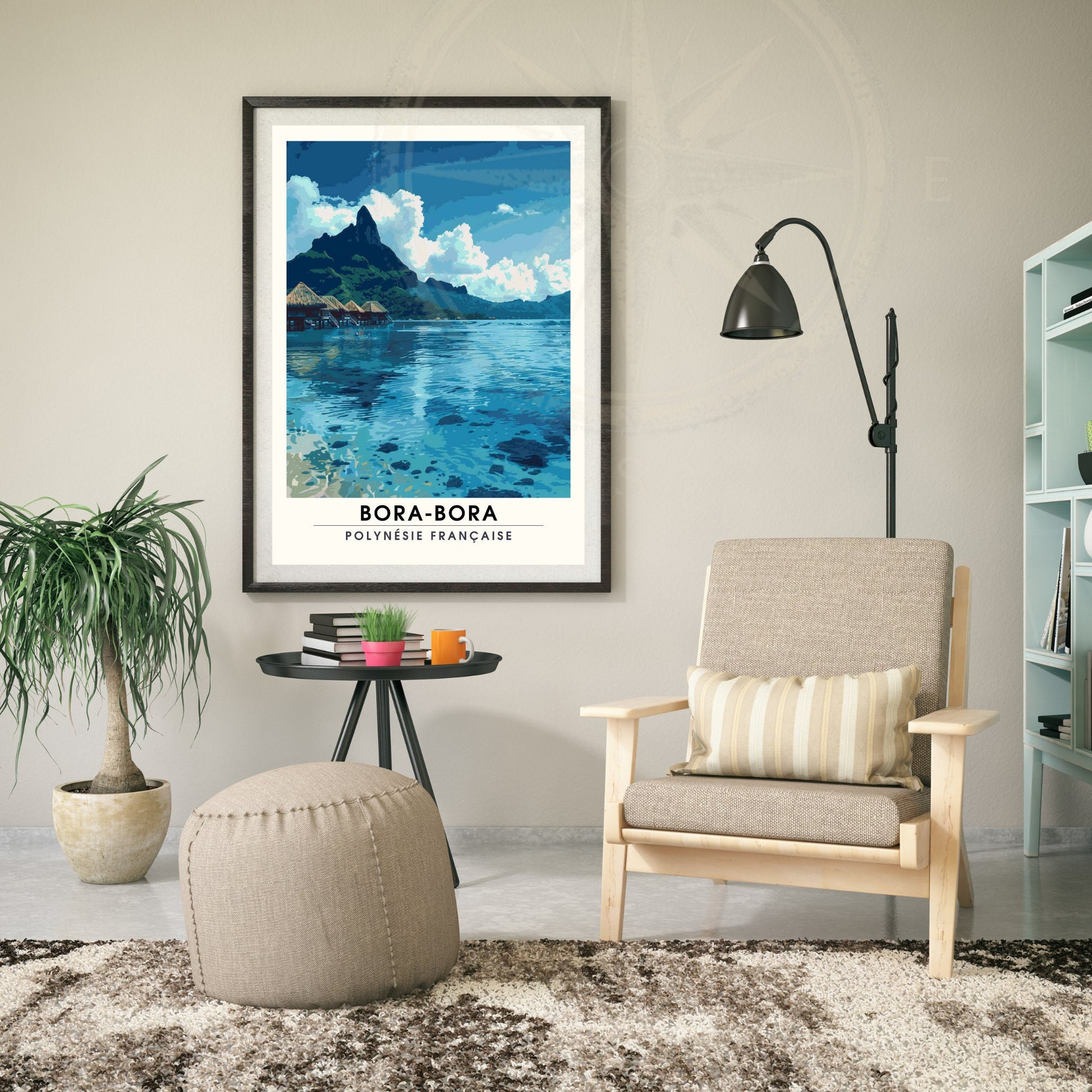 Affiche Bora-Bora | Impression de voyage Bora-Bora | Impression Bora-Bora | Cadre Bora-Bora - Affiche Polynésien Française