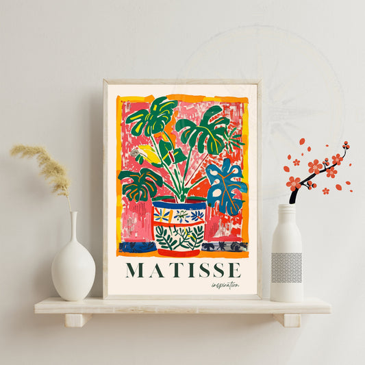 Impression plante Monstera | Affiche Henri Matisse | Inspiration Henri Matisse - Affiche Monstera