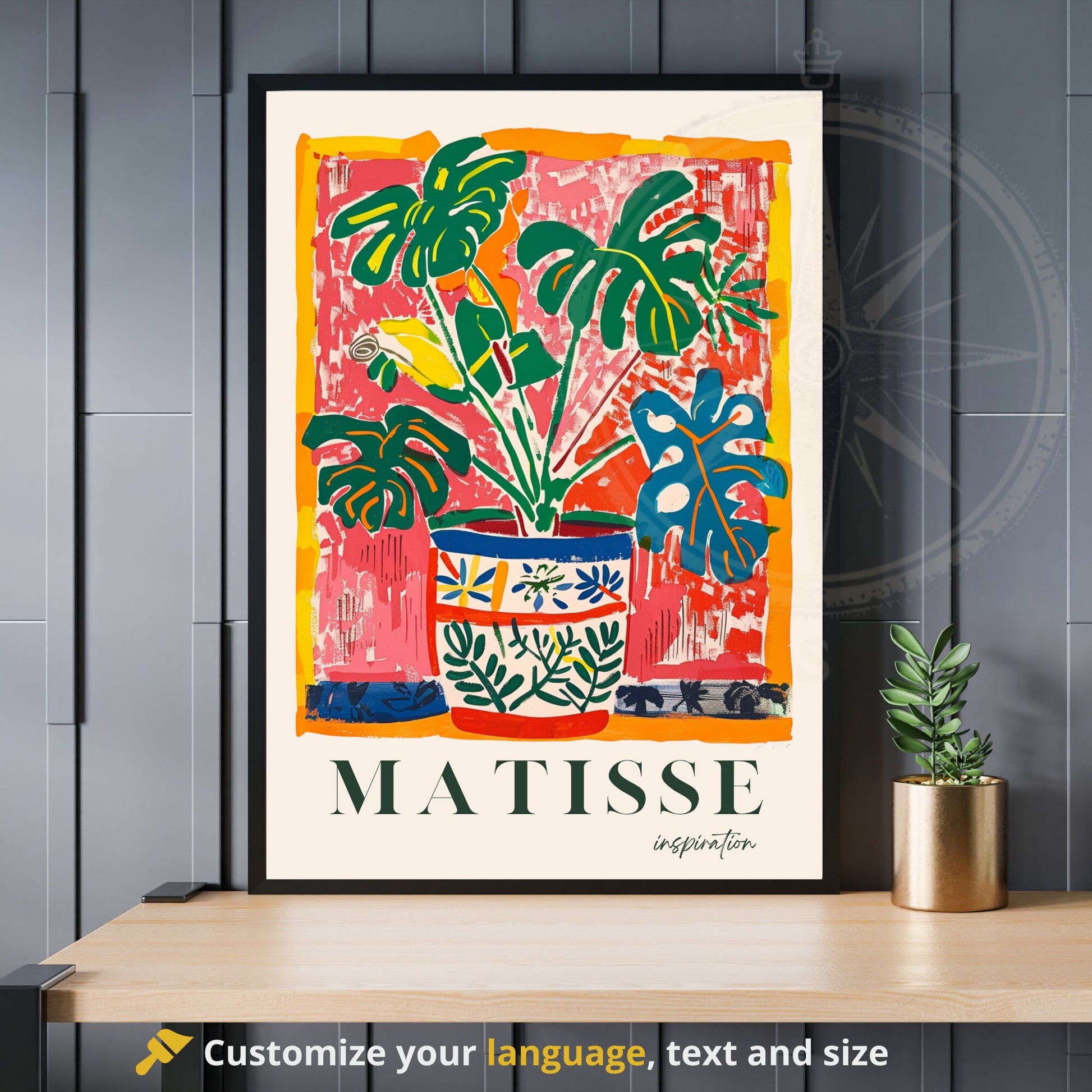 Impression plante Monstera | Affiche Henri Matisse | Inspiration Henri Matisse - Affiche Monstera