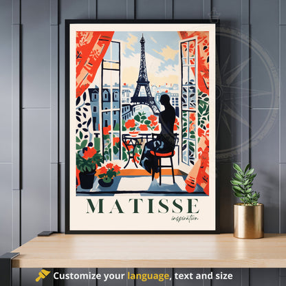 Impression Paris | Affiche Matisse | Inspiration Henri Matisse - Affiche Tour Eiffel