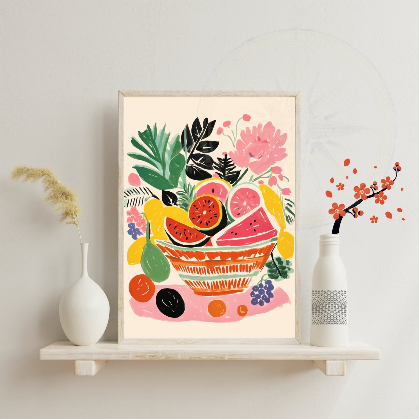 Impression Fruits | Affiche Abstraites | Fruits - Corbeil de fruits - Style Matisse