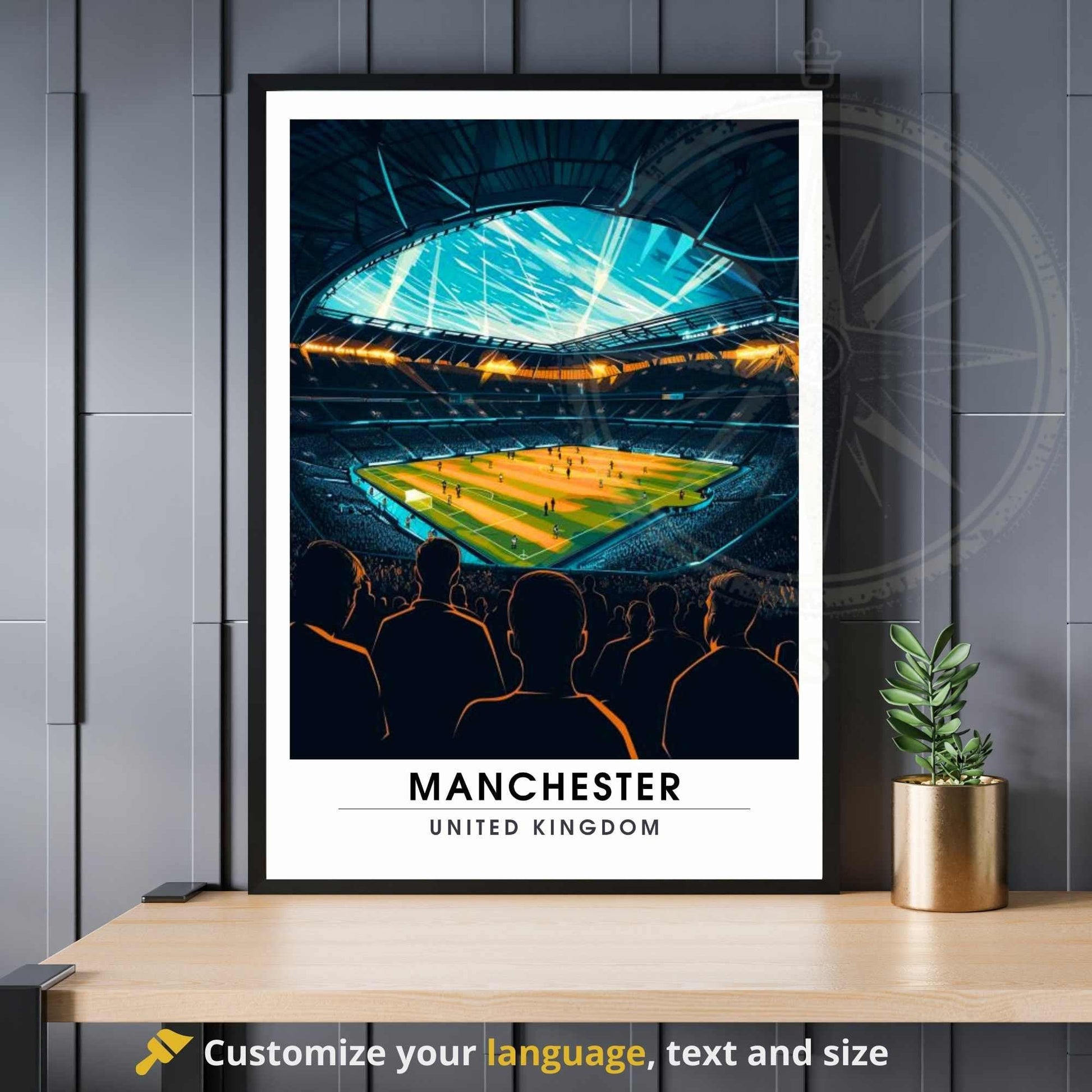 Affiche Manchester - Etihad Stadium | impression de voyage Manchester | affiche de voyage Manchester | Affiche Etihad Stadium