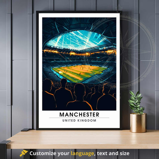 Affiche Manchester - Etihad Stadium | impression de voyage Manchester | affiche de voyage Manchester | Affiche Etihad Stadium