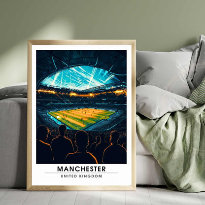 Affiche Manchester - Etihad Stadium | impression de voyage Manchester | affiche de voyage Manchester | Affiche Etihad Stadium