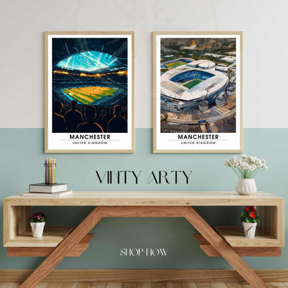 Affiche Manchester - Etihad Stadium | impression de voyage Manchester | affiche de voyage Manchester | Affiche Etihad Stadium