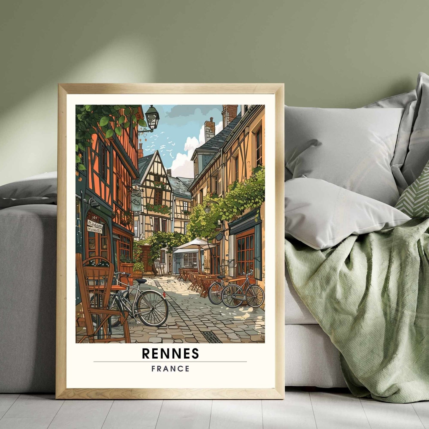 Impression Rennes | Affiche de Voyage Rennes | Impression de Voyage Renne, France | affiche Bretagne