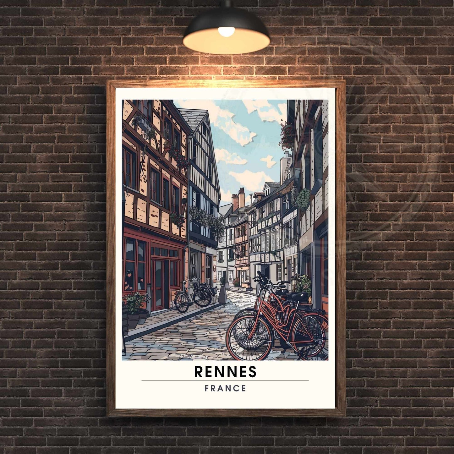 Impression Rennes | Affiche de Voyage Rennes | Impression de Voyage Renne, France | Dans les rues de Rennes