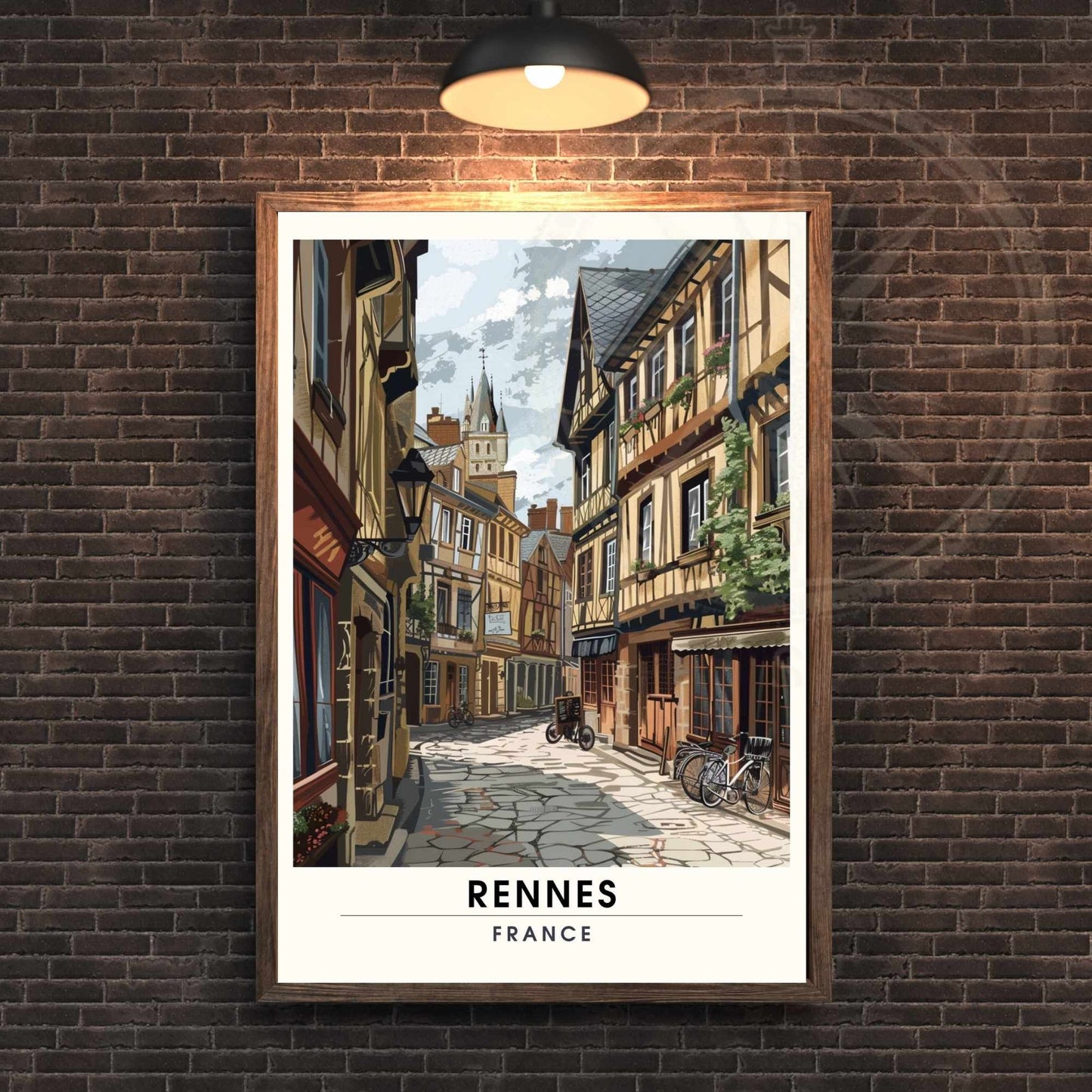 Impression Rennes | Affiche Rennes | Impression de Voyage Renne, France | affiche Bretagne, France