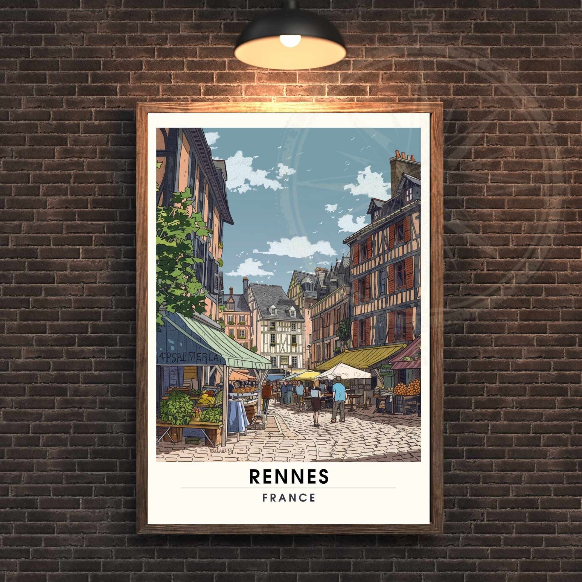 Impression Rennes | Affiche de Voyage Rennes | Impression de Voyage Renne, France | affiche Bretagne