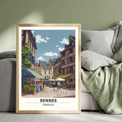 Impression Rennes | Affiche de Voyage Rennes | Impression de Voyage Renne, France | affiche Bretagne