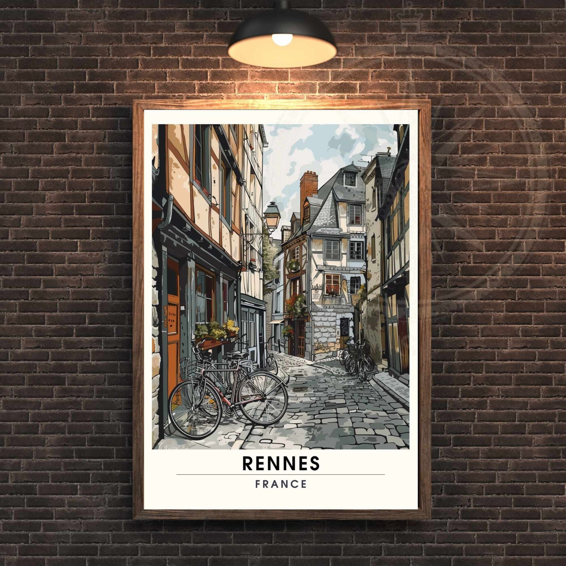 Impression Rennes | Affiche de Voyage Rennes | Impression de Voyage Renne, France | affiche Bretagne