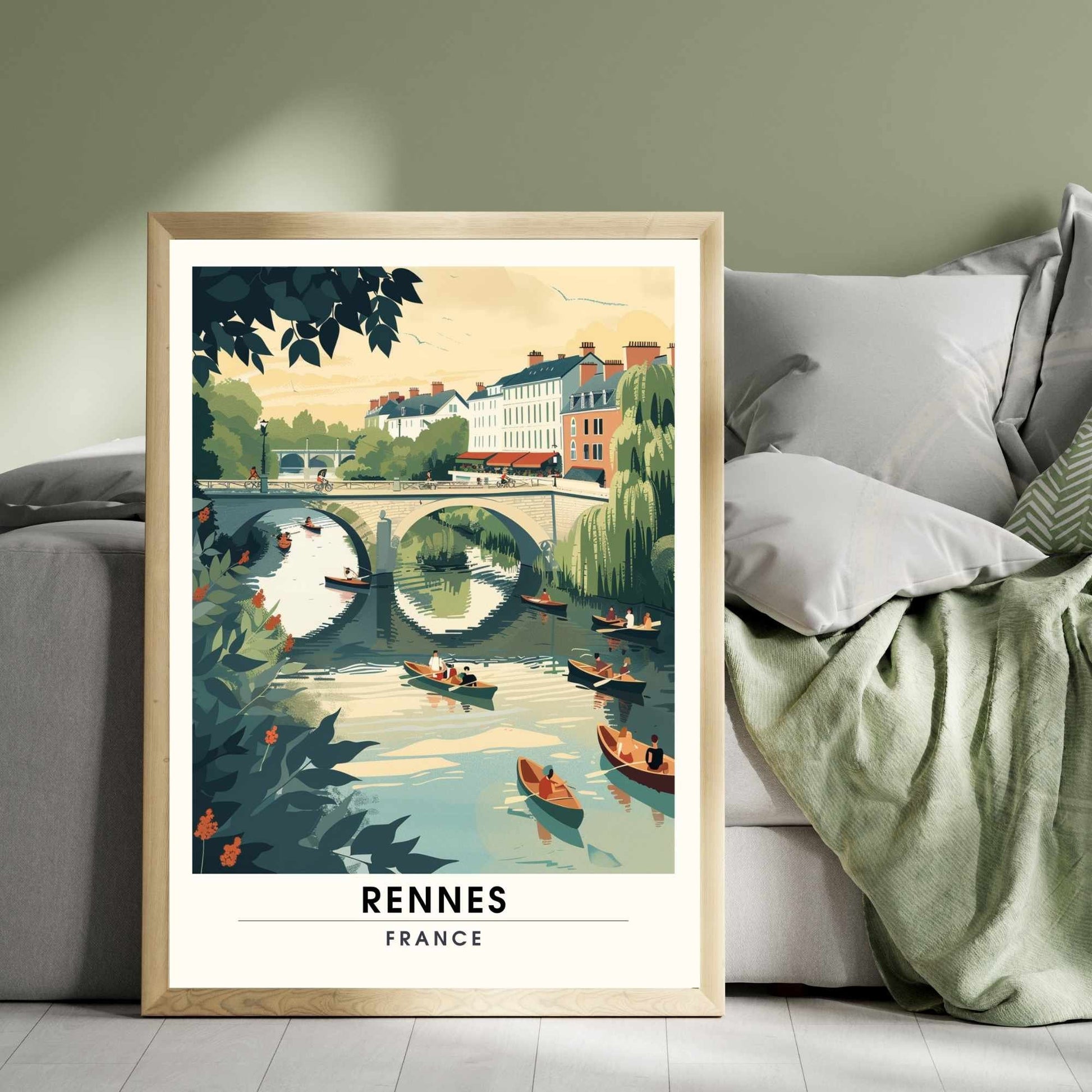 Impression Rennes | Affiche de Voyage Rennes | Impression de Voyage Renne, France | Vue su a Vilaine